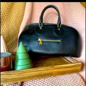 Proenza Schouler Black Leather Gold Hardware Doctor Bowling Satchel Bag